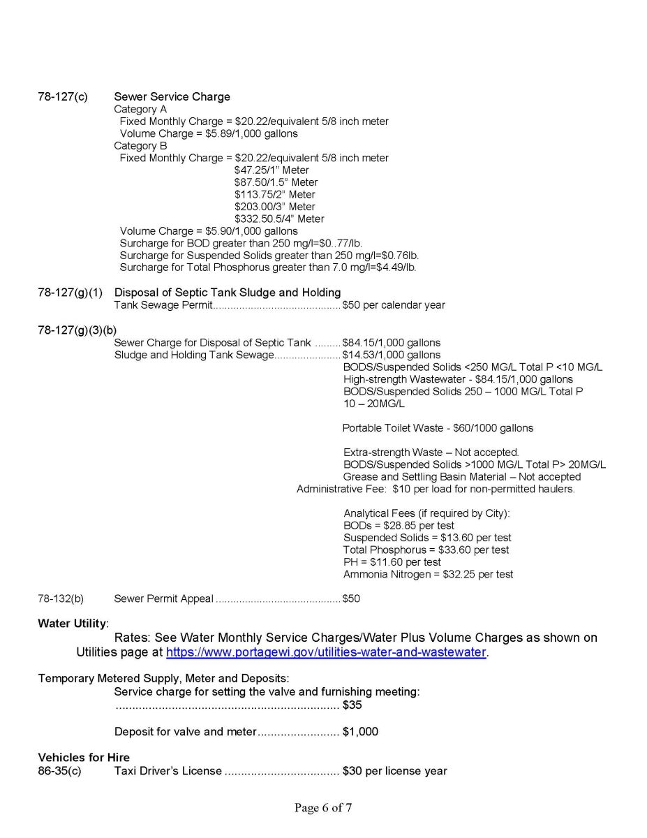 Fee Schedule Page 6