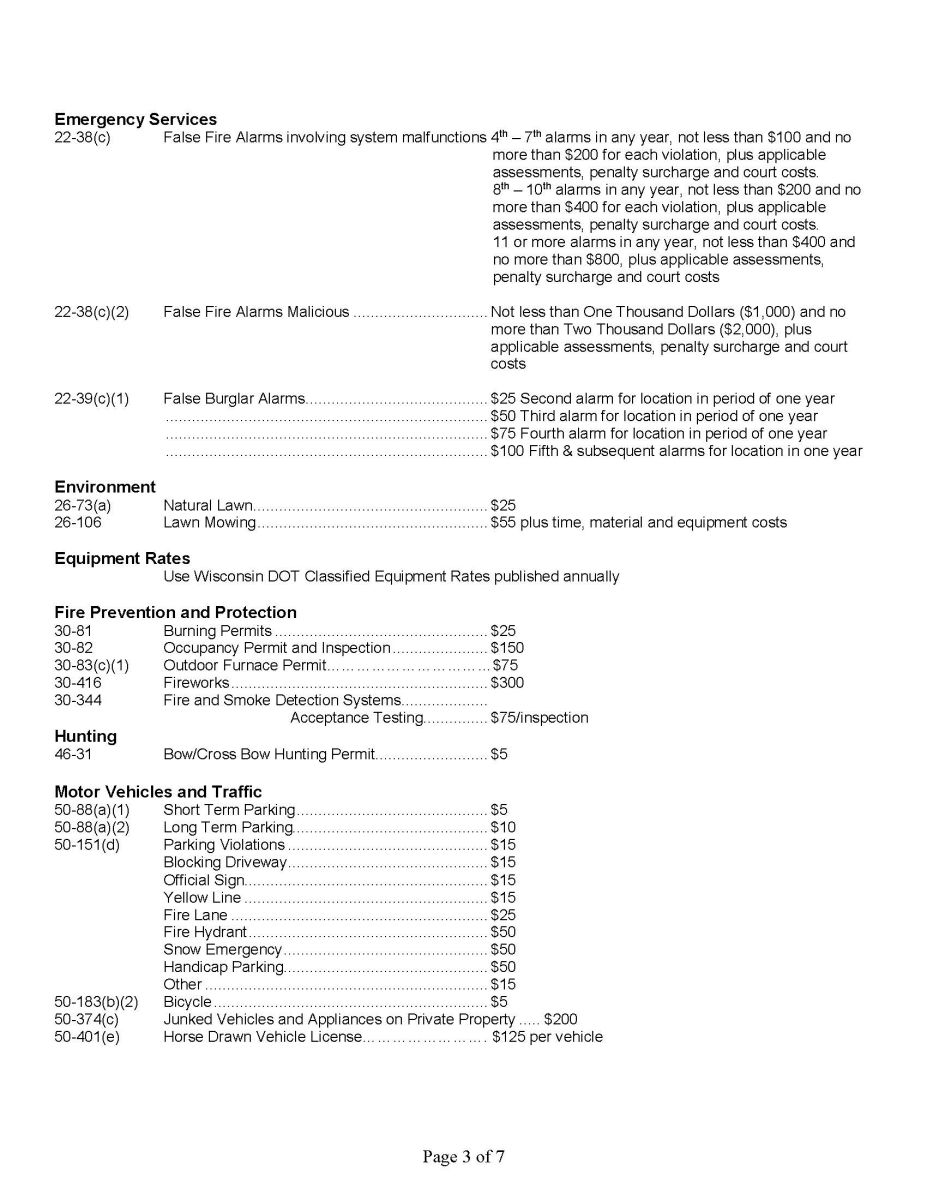 Fee Schedule Page 3