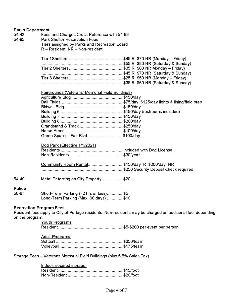 Fee Schedule Page 4