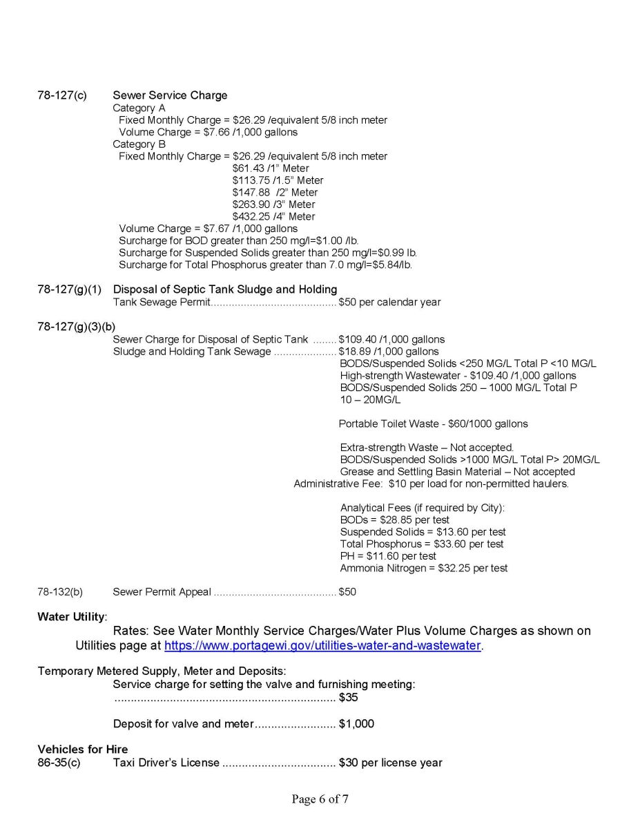 Fee Schedule Page 6