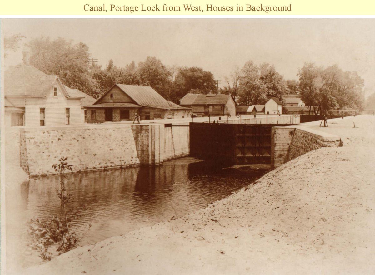 CANAL, PORTAGE LOCK FROM WEST, HOUSES IN BACKGROUND