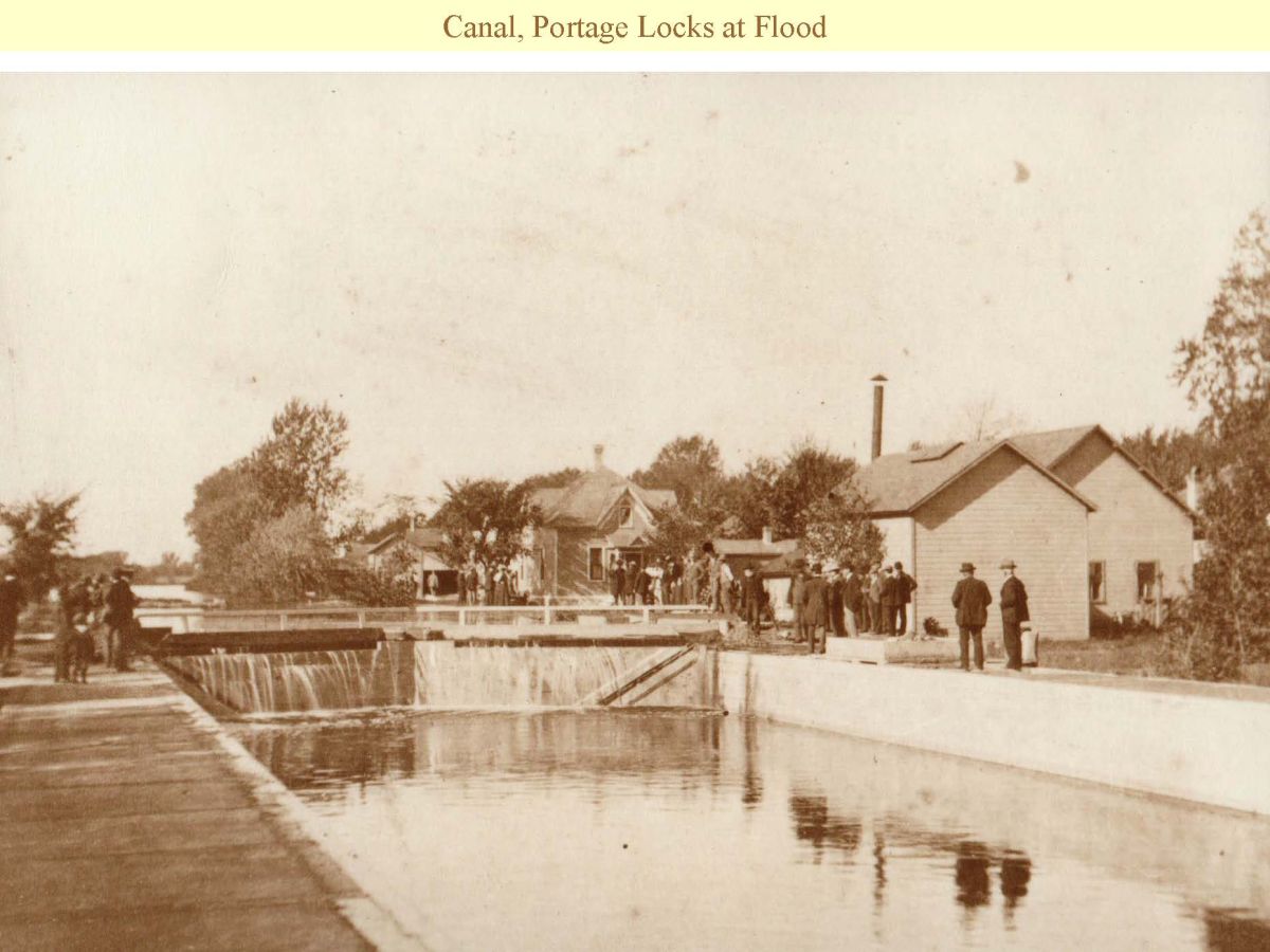CANAL, PORTAGE LOCKS AT FLOOD