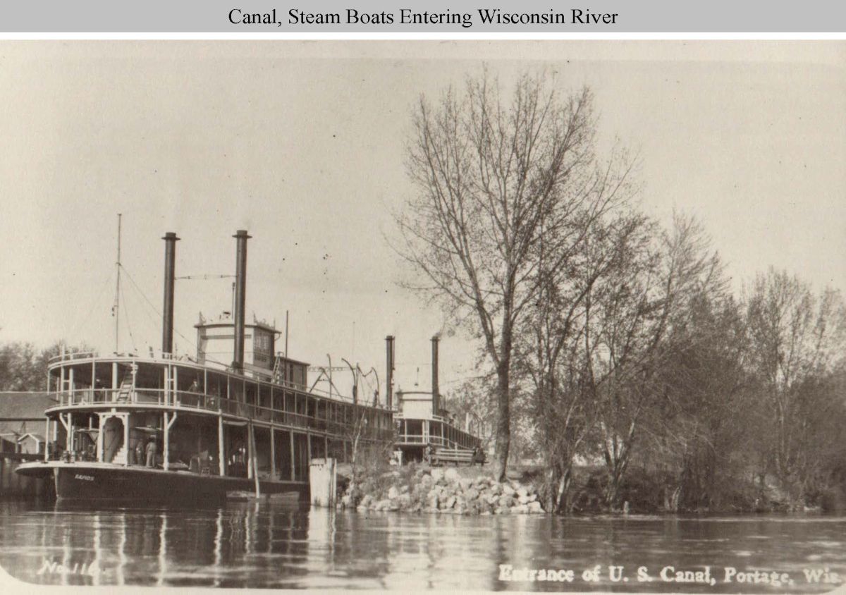 CANAL, STEAM BOATS ENTERING WISCONSIN RIVER