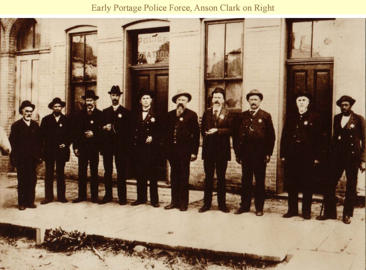 EARLY PORTAGE POLICE FORCE, ANSON CLARK ON RIGHT